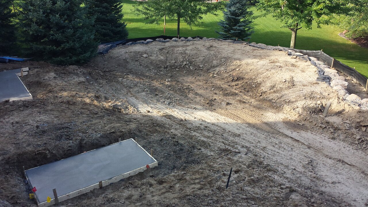 Dirt excavation site ready for construction project