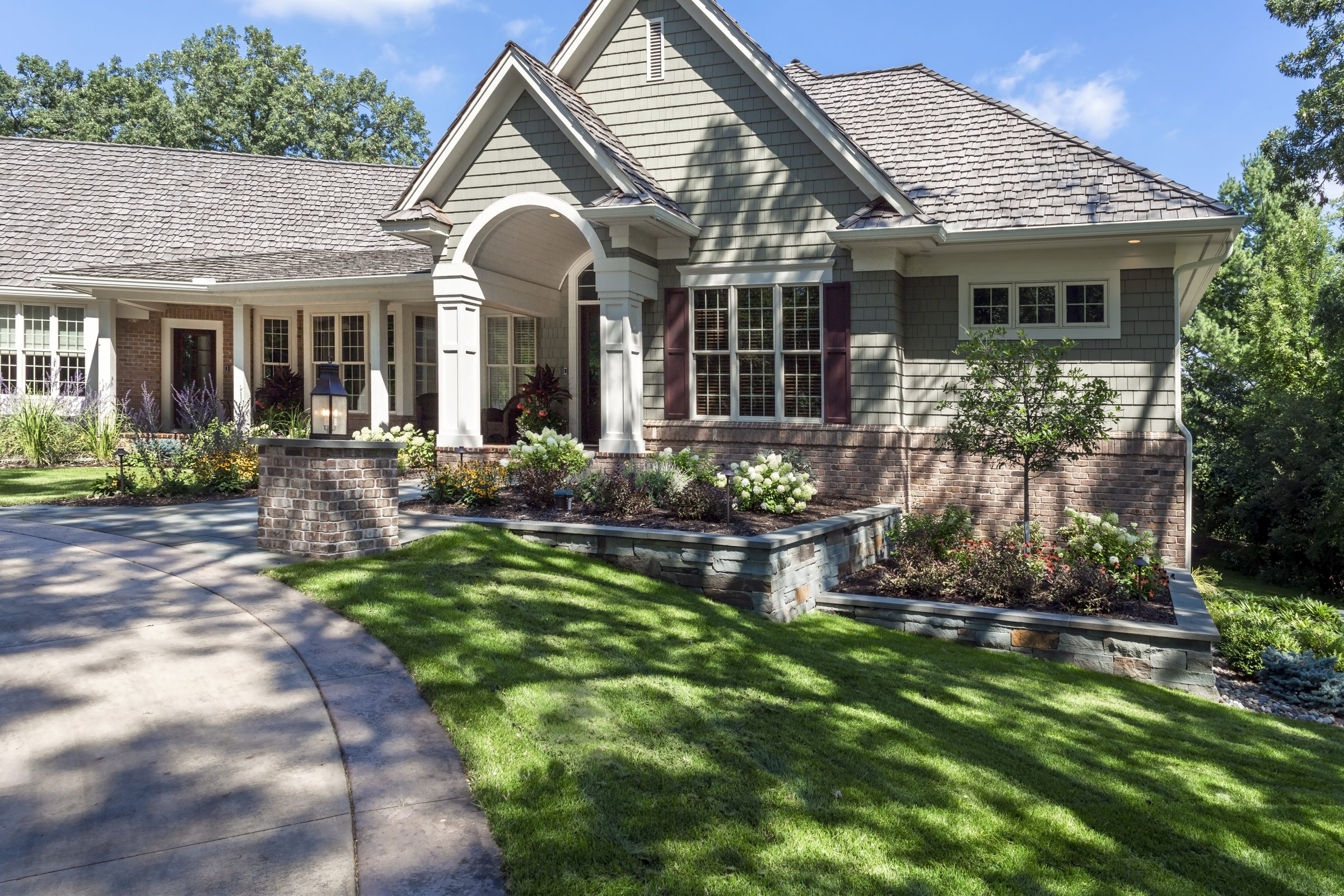 Charming suburban house with landscaped garden.